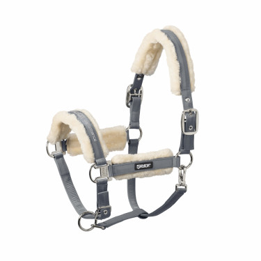 Licol Eskadron fausse fourrure Double pin Bleu cendré