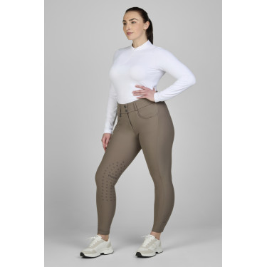 Pantalon Amia 6805 Pikeur grip genoux taille mi haute femme Taupe Marron
