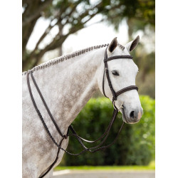 Bridon Hunter avec lacets LeMieux Havane / argent Marron