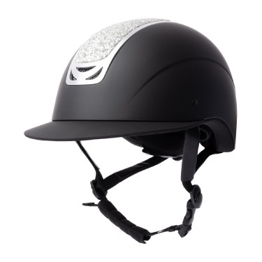 Casque d'équitation ornement en cristal Horze Arix II Noir / argent