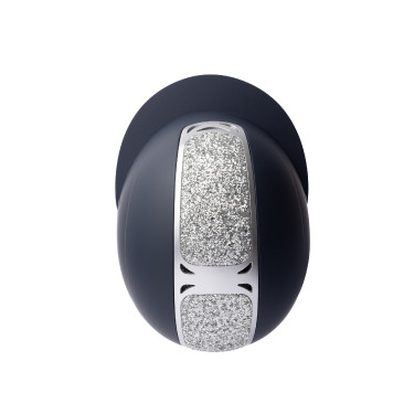 Casque d'équitation ornement en cristal Horze Arix II Bleu foncé / argent