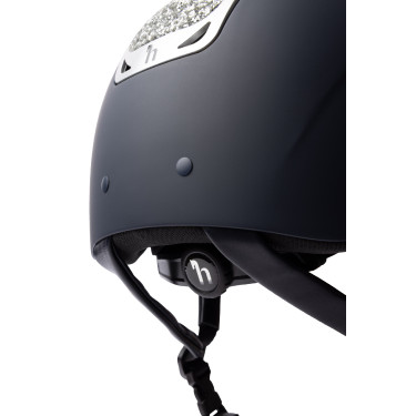 Casque d'équitation ornement en cristal Horze Arix II Bleu foncé / argent