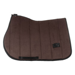 Tapis de selle obstacle en velours et tissu technique Equestro Marron / noir Tapis de selle obstacle en velours et tissu technique Equestro Marron / noir
