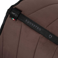 Tapis de selle obstacle en velours et tissu technique Equestro Marron / noir