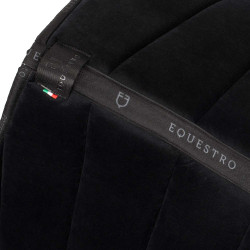 Tapis de selle obstacle en velours et tissu technique Equestro Noir / noir