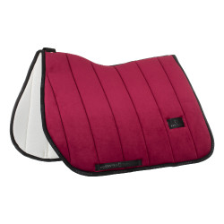 Tapis de selle obstacle en velours et tissu technique Equestro Vin / noir