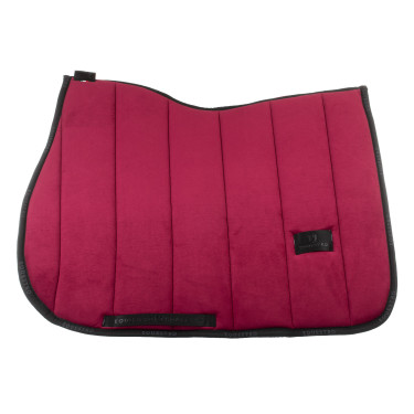 Tapis de selle obstacle en velours et tissu technique Equestro Vin / noir Tapis de selle obstacle en velours et tissu technique Equestro Vin / noir