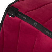 Tapis de selle obstacle en velours et tissu technique Equestro Vin / noir Rouge