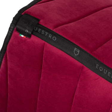 Tapis de selle obstacle en velours et tissu technique Equestro Vin / noir Tapis de selle obstacle en velours et tissu technique Equestro Vin / noir