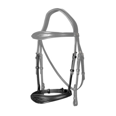 Muserolle Anatomique Sans Sous Barbe New English Collection Dy'on Noir Muserolle Anatomique Sans Sous Barbe New English Collection Dy'on Noir