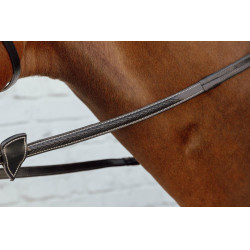 Rênes caoutchouc 1/2" avec 7 arrêtoirs et finition tressé D Collection Dy'on Noir Rênes caoutchouc 1/2" avec 7 arrêtoirs et finition tressé D Collection Dy'on Noir