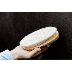 Brosse douce à poils doux small Grooming Deluxe Naturel Marron