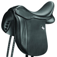 Selle dressage Bates Wide cuir Heritage Noir
