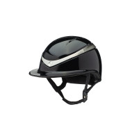 Casque Charles Owen Halo Luxe visière large Noir / platinium brillant