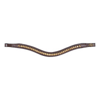 Frontal rembourré vague strass HFI Marron / or
