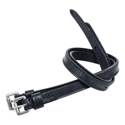 Lanières d'éperons HFI cuir / nylon Noir