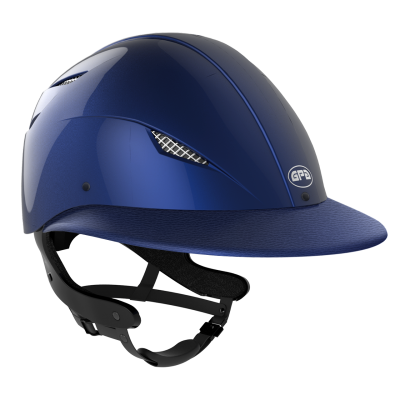 Casque GPA 4S Speed Air TLS visière simili cuir Marine brillant