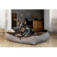 Coussin rectangulaire chien HFI Marron / noir Coussin rectangulaire chien HFI Marron / noir
