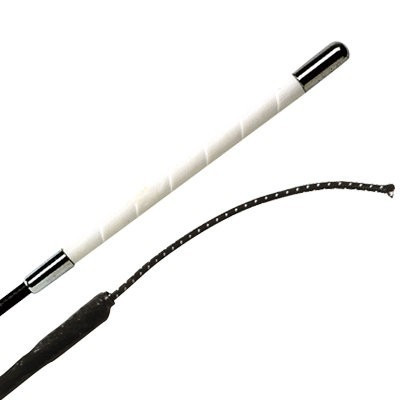 Cravache de dressage Whip & Go culot métal Noir / argent