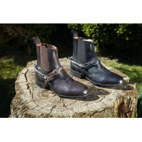 Lanières d'éperons cuir HFI Noir