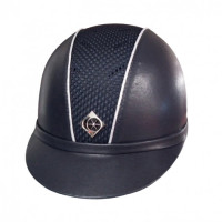 Casque Charles Owen SP8 Leather Look piping Marine