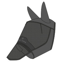 Masque anti-mouches anti-UV Equithème Mesh avec nez Noir