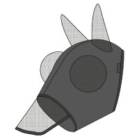 Masque anti-mouches anti-UV Equithème Lycra avec nez