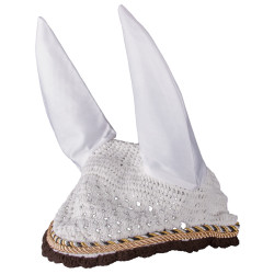 Bonnet anti-mouches Imperial Riding Italy de Luxe Blanc / marron