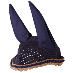 Bonnet anti-mouches Imperial Riding Italy de Luxe Marine / caramel Bleu