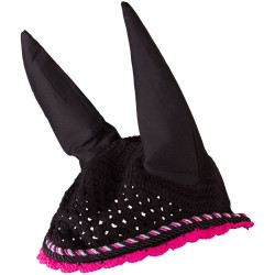 Bonnet anti-mouches Imperial Riding Italy de Luxe Rose noir / néon