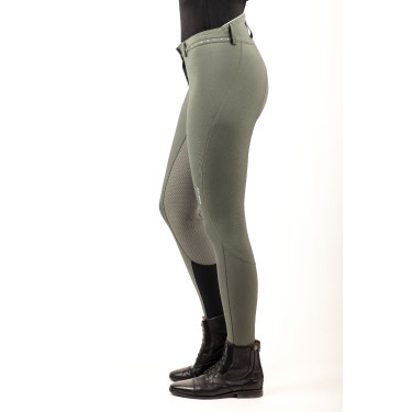 Pantalon d'équitation Euro-star Equitation Queen Diamond FullGrip été Gris castor