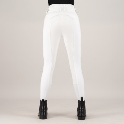 Pantalon d'équitation Euro-Star Aurelia Competition Grip Connect Full Blanc / rose gold