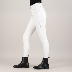 Pantalon d'équitation Euro-Star Aurelia Competition Grip Connect Full Blanc / rose gold