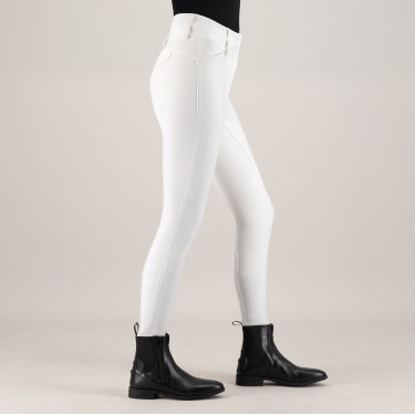 Pantalon d'équitation Euro-Star Aurelia Competition Grip Connect Full Blanc / rose gold