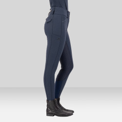 Pantalon d'équitation Euro-star Aurelia Diamond FullGrip Marine Bleu marine