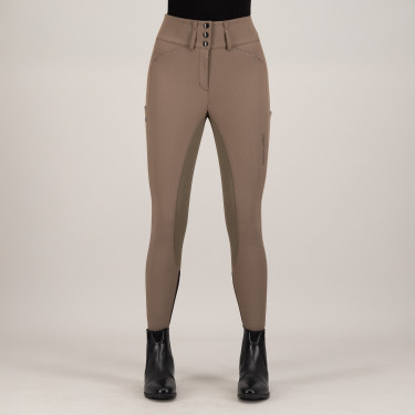 Pantalon d'équitation Euro-star Aurelia Diamond FullGrip Pépites de chocolat Marron