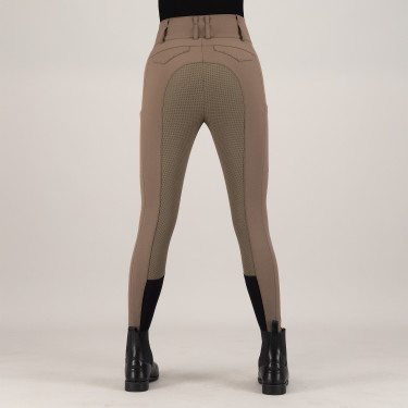 Pantalon d'équitation Euro-star Aurelia Diamond FullGrip Pépites de chocolat Marron