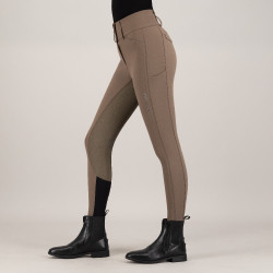 Pantalon d'équitation Euro-star Aurelia Diamond FullGrip Pépites de chocolat Marron