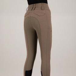 Pantalon d'équitation Euro-star Aurelia Diamond FullGrip Pépites de chocolat Marron