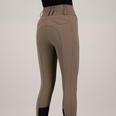 Pantalon d'équitation Euro-star Aurelia Diamond FullGrip Pépites de chocolat Marron