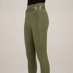 Legging d'équitation Euro-Star Impress FullGrip Olive Vert