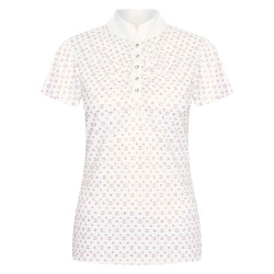 Polo en tech Imperial Riding Roxy AOP Blanc / rose