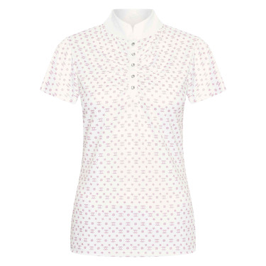 Polo en tech Imperial Riding Roxy AOP Blanc / rose
