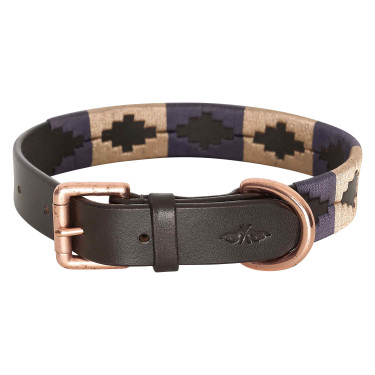 Collier du chien HV Polo Chaya Marron / marine