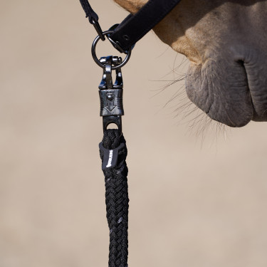 Longe d'attache Imperial Riding Deluxe anti panique Noir Longe d'attache Imperial Riding Deluxe anti panique Noir
