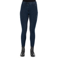 Pantalon d'équitation Euro-Star Arista Denim FullGrip Marine Bleu marine
