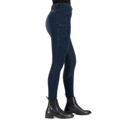 Pantalon d'équitation Euro-Star Arista Denim FullGrip Marine Bleu marine