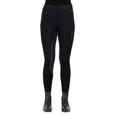 Pantalon d'équitation Euro-Star Arista Denim FullGrip Noir