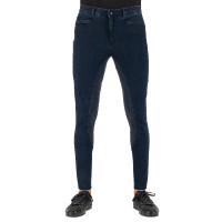 Pantalon d'équitation Euro-Star Camillo Denim FullGrip Marine