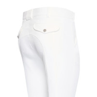 Pantalon d'équitation Euro-Star Gabriel Competition Connect grip genoux homme Blanc
